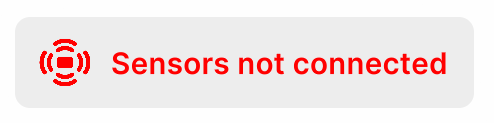 Sensors not connected warning